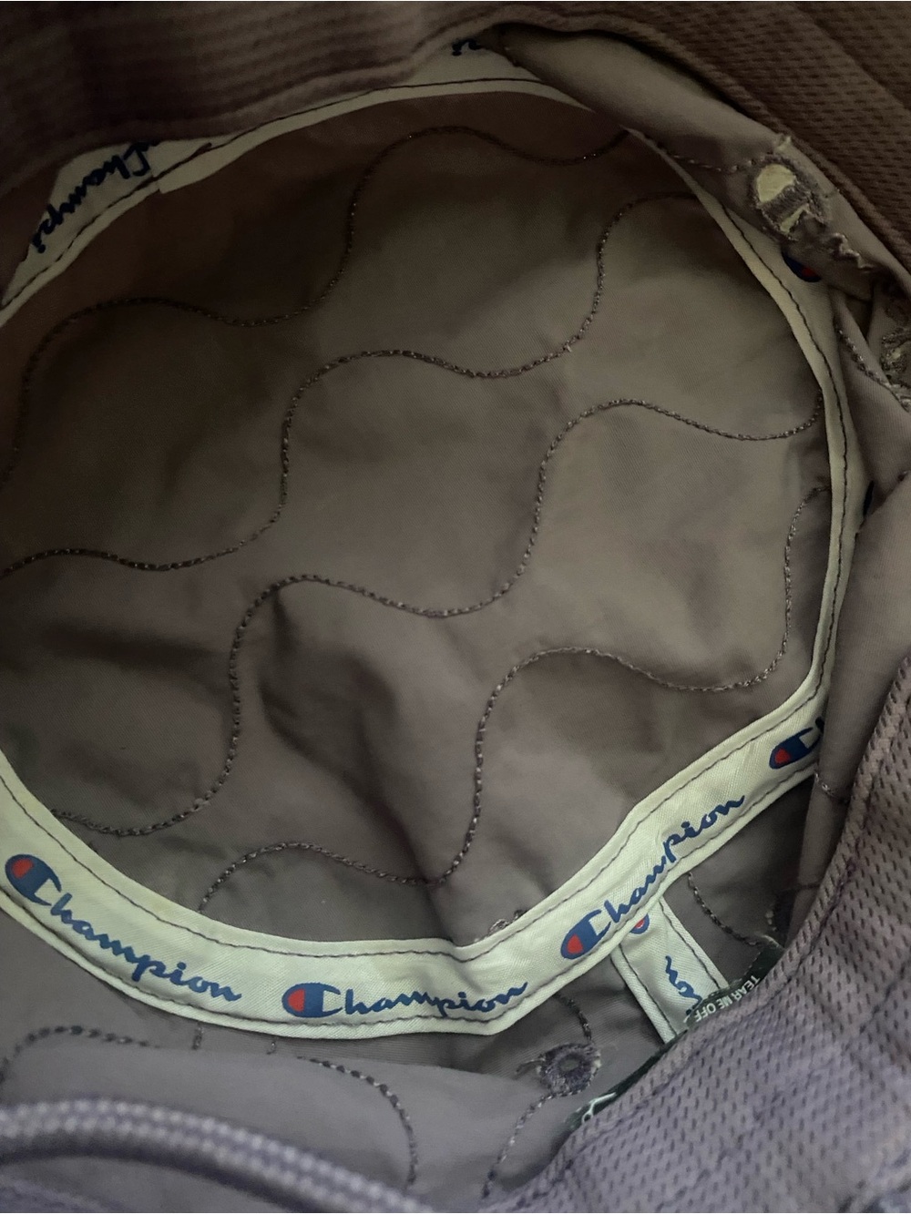 Champion UO Exclusive Taslan Quilted Bucket Hat Purple Adjustable Chin Strap - Picture 7 of 8